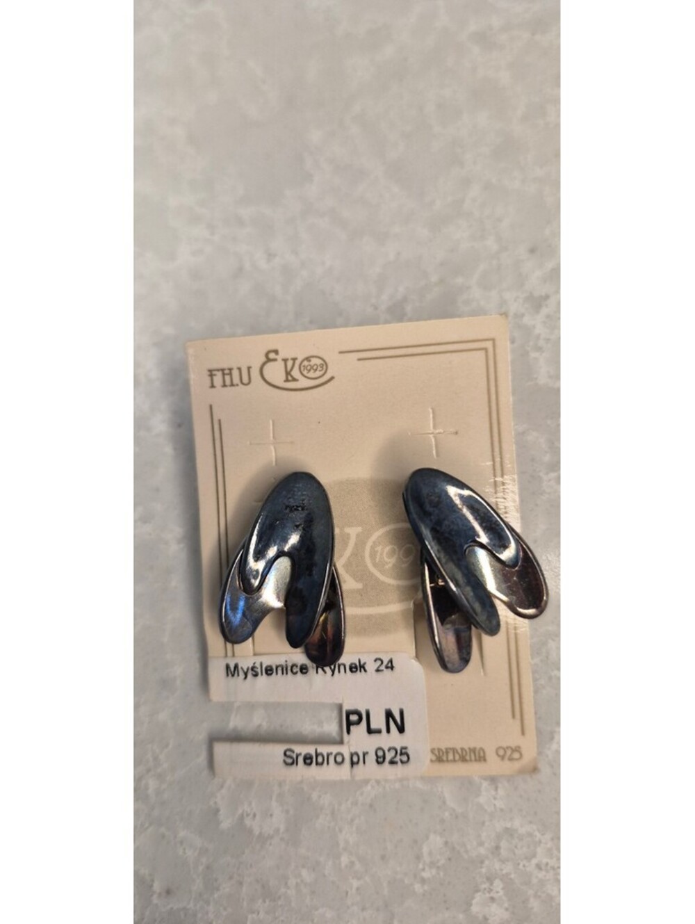 Vintage Polish Modernist Sterling Silver 925 Leverback Earrings Lux Eko 5.9g